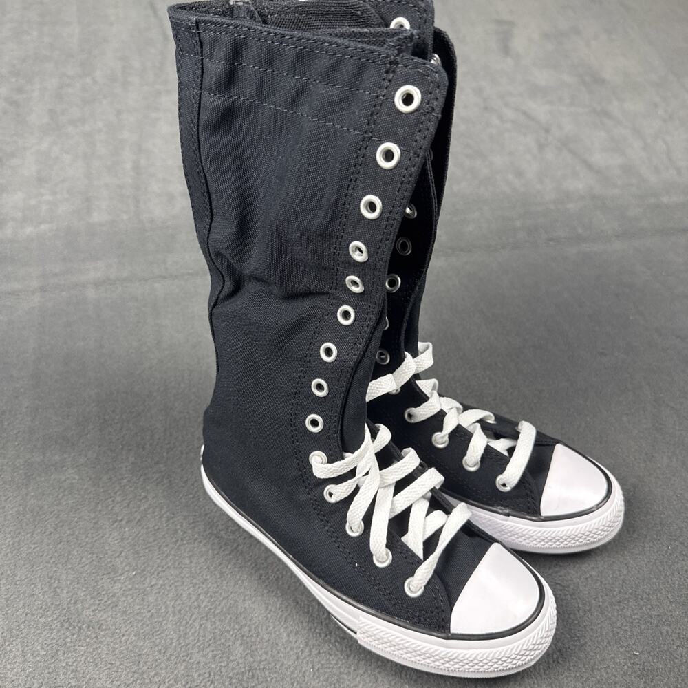 Converse Youth Size 1 Chuck Taylor All Star XX-Hi Sneaker Shoes Black White NEW